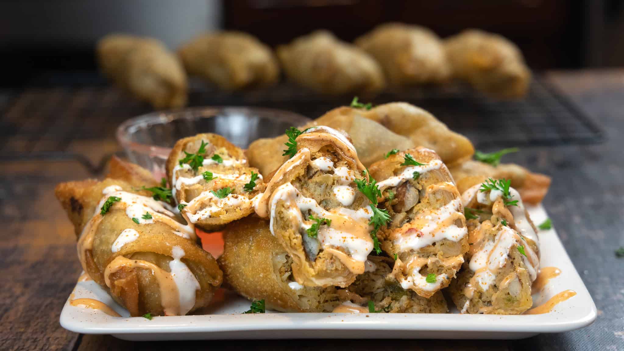 Crab Cake Egg Rolls